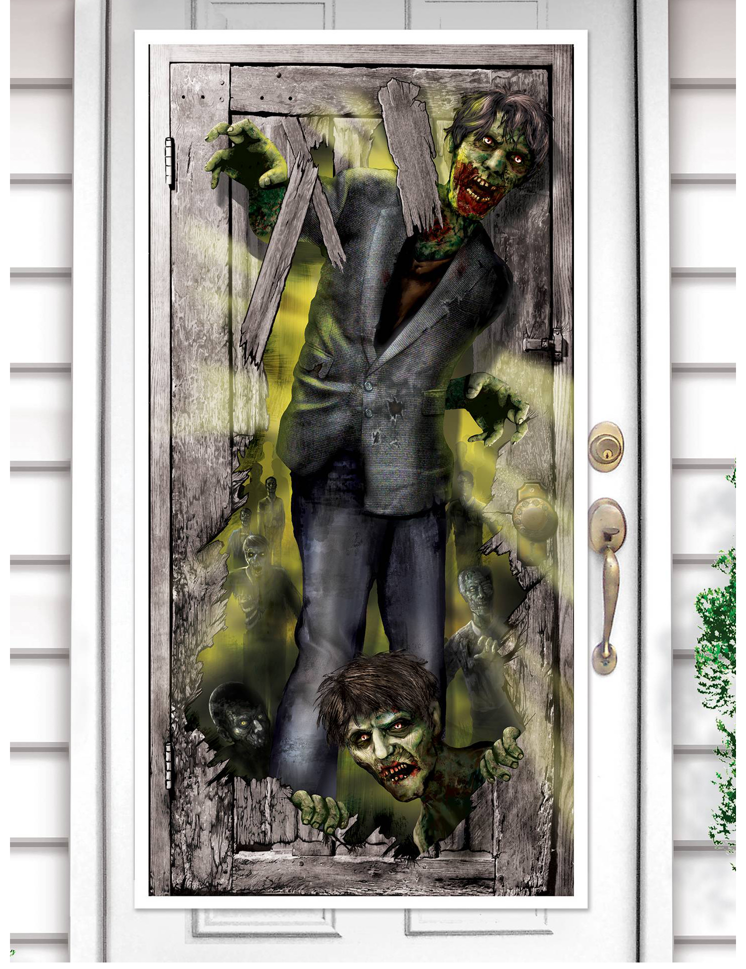 Blutrünstiges Zombie Tür-Poster bunt 165x85cm