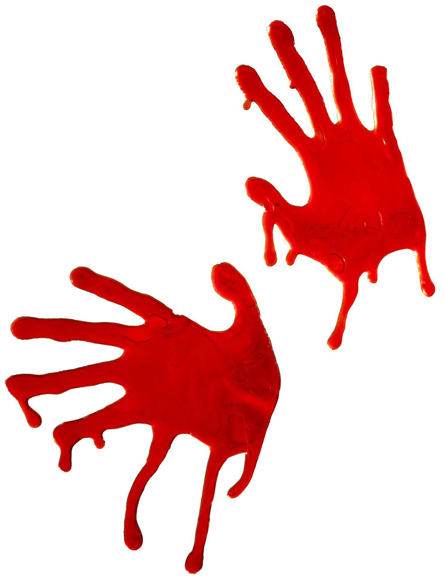 Blutige Hände Halloween Fensterdeko Set 2-teilig rot 18,5x7,5cm