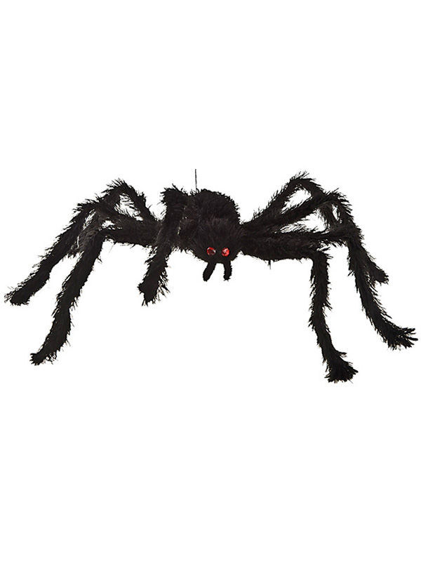 Haarige Riesenspinne Horror Halloween-Deko schwarz 65cm