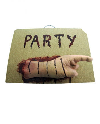 Party Hinweisschild Zombie Hand