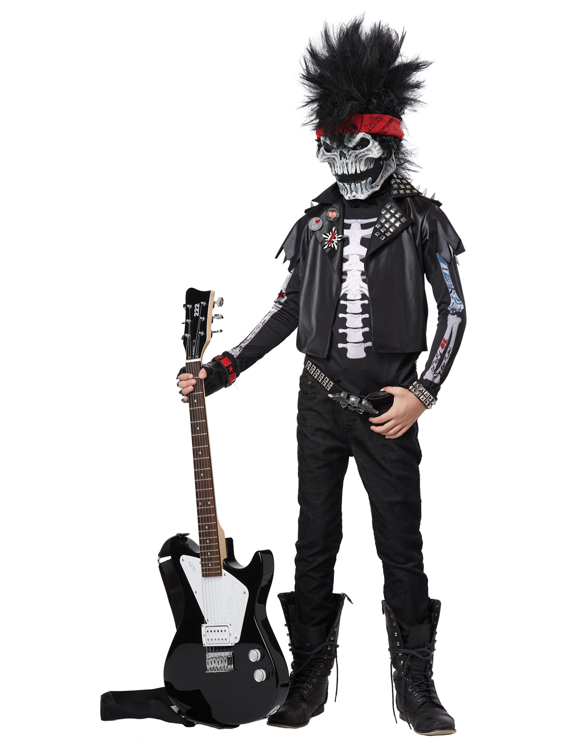 Rocker Skelett Kostüm für Kinder