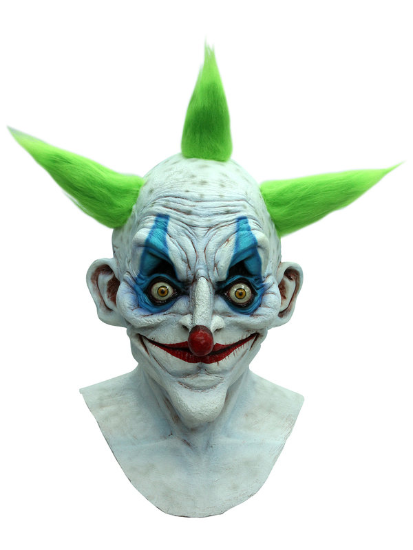 Horror Clown Maske Halloween Vollmaske weiss-bunt