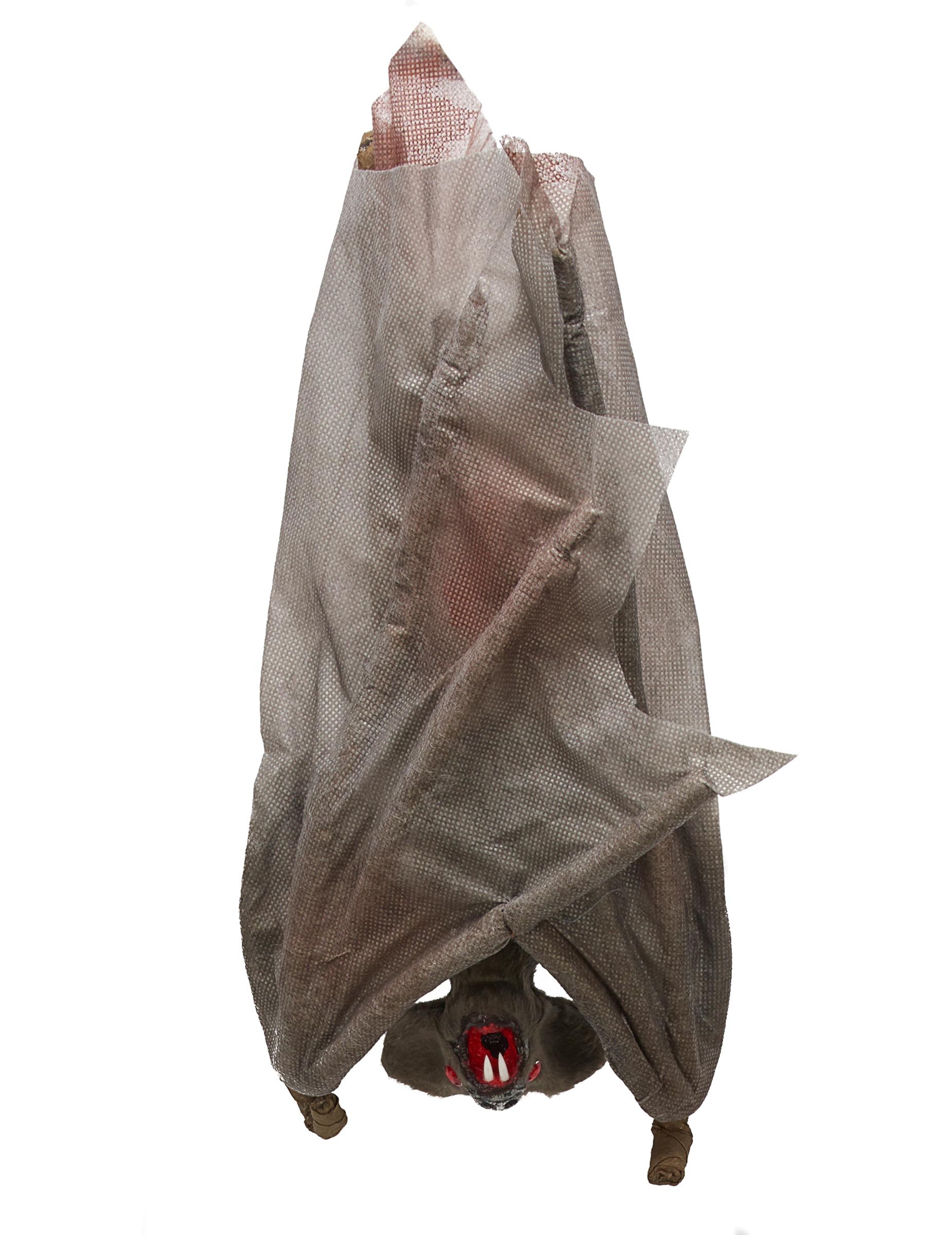 Hängende Fledermaus Halloween-Dekofigur grau 30cm