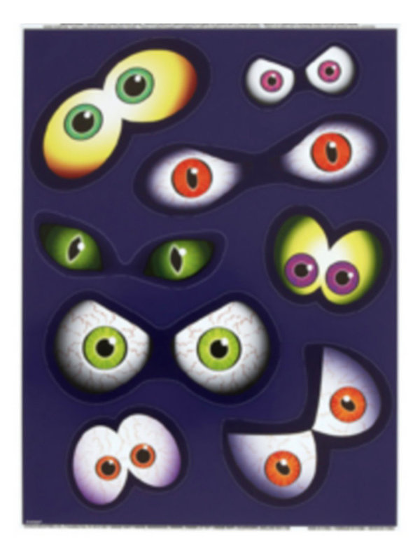 Halloween-Sticker Augen Fensterdeko 8 Stück bunt
