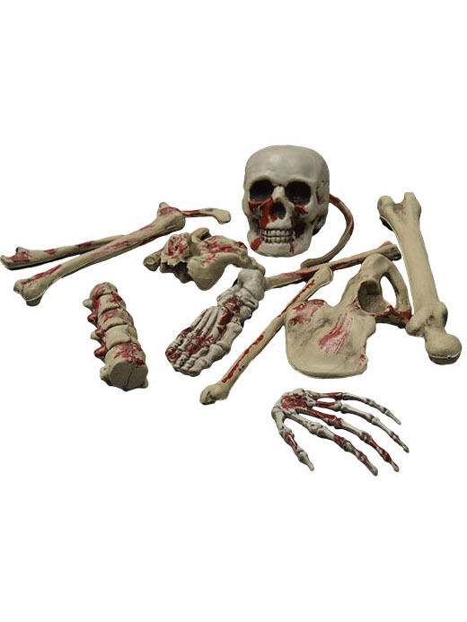 Halloween-Dekoration Blutige Skelettknochen braun-rot