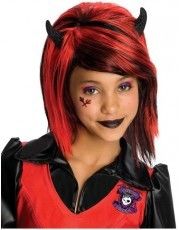 Gothic Girl-Perücke für Mädchen rot-schwarz