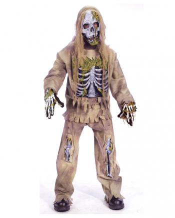 Skeleton Zombie Deluxe Kinderkostüm S