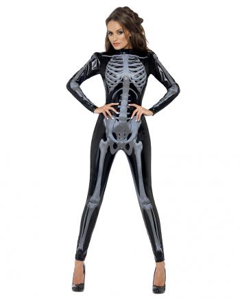 Skelett Skinsuit schwarz