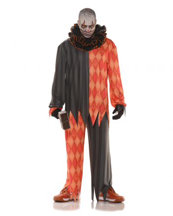 Böser Clown Kostüm mit Rüschenkragen