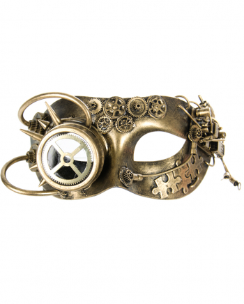 Goldene Steampunk Colombina Maske