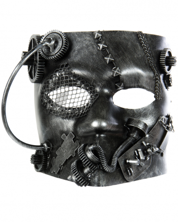 Silberne Steampunk Bauta Maske