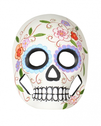 Day of the Dead Maske mit Blättern & Blüten