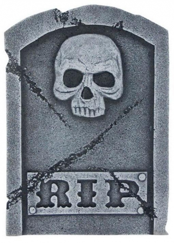 Grabstein Rip & Skull 40 cm