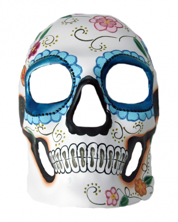 Day of the Dead Totenkopf Maske Blumenrelief