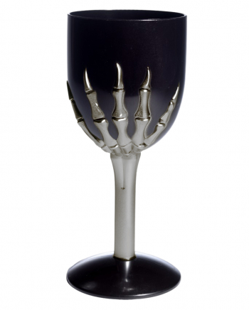 Skeletthand Weinglas schwarz