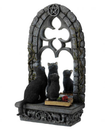 Gothic Deko Spiegel mit Katzen