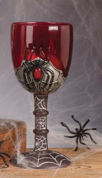 Spinnweben Weinglas rot