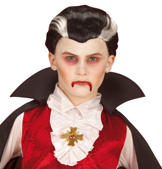 Klassiche Vampir Perücke für Kinder